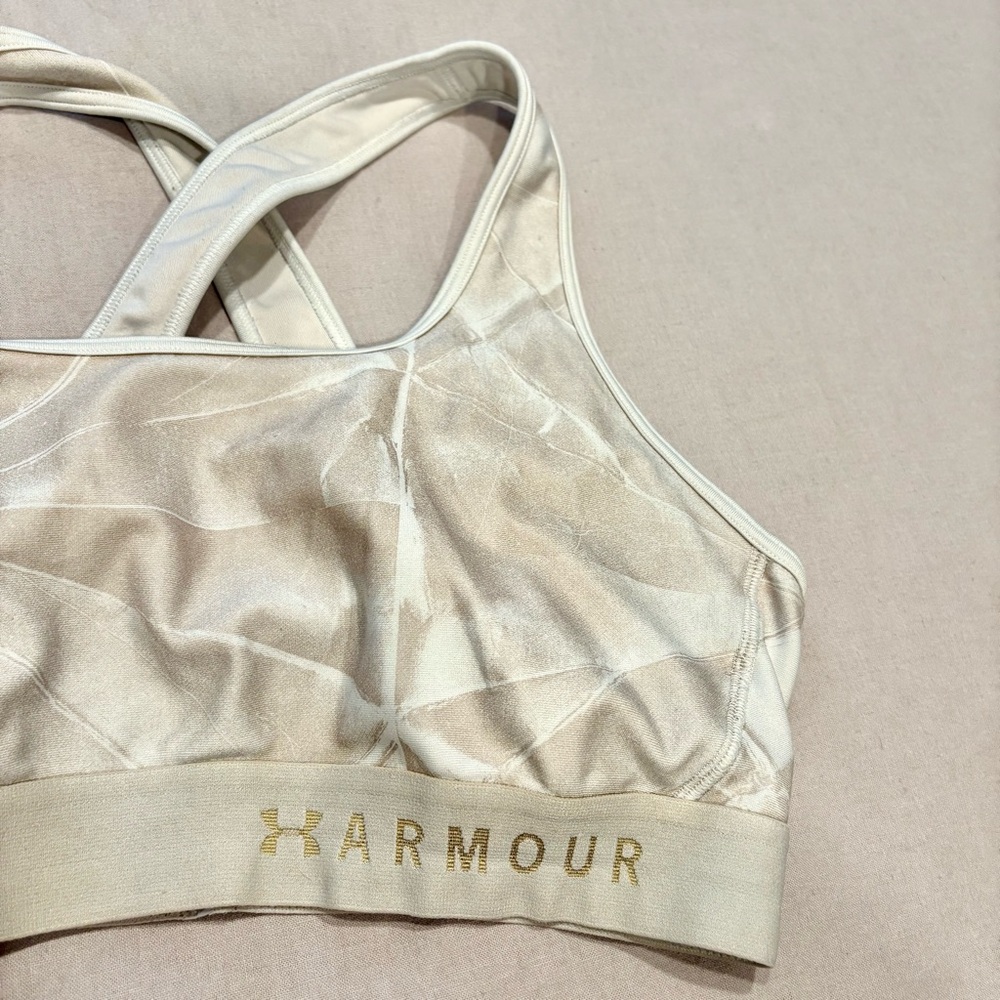 Under Armour Women's Armour Mid Crossback Metallic Print Sports Bra - Picture 4 of 7